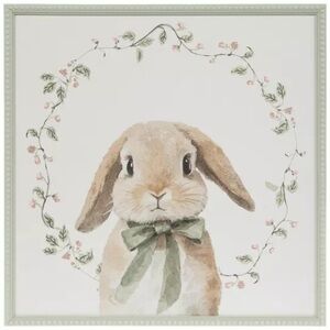 Bunny Wearing Bow Wood Wall Decor